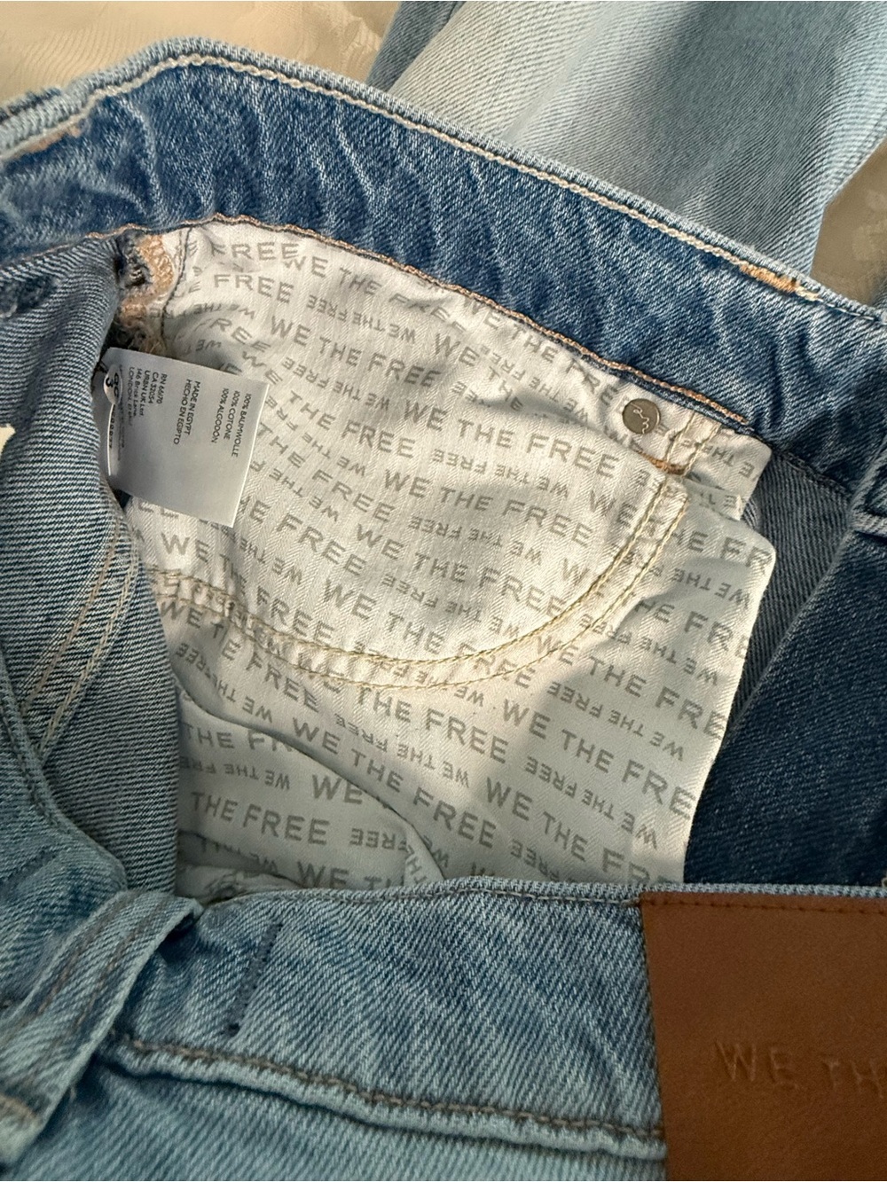 Free People We The Free Tinsley Baggy High Rise Jeans Bright Eyes 31 NWT 34 Long - Picture 13 of 14